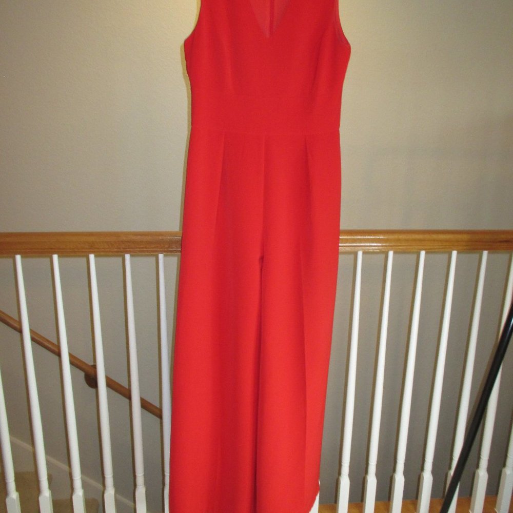 Sleeveless Red Jumpsuit